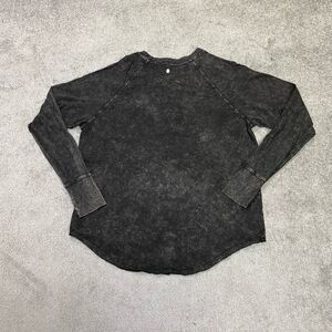 Z By Zella Womens Raglan Sleeve Vintage Wash Long Sleeve Tee Black Medium NWOT